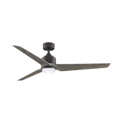 TriAire Custom LED Ceiling Fan in Matte Greige/Weathered Wood (60-Inch).