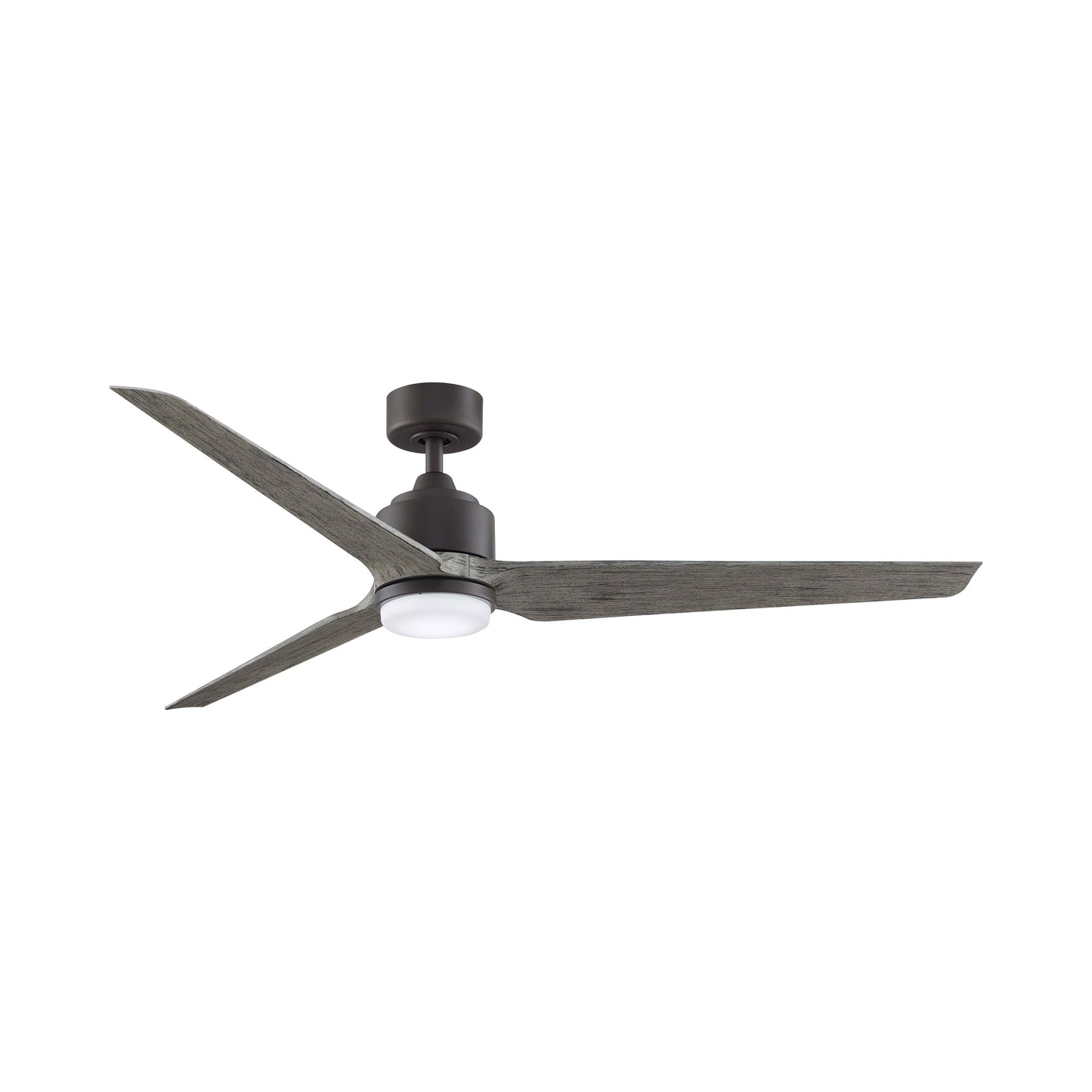 TriAire Custom LED Ceiling Fan in Matte Greige/Weathered Wood (64-Inch).