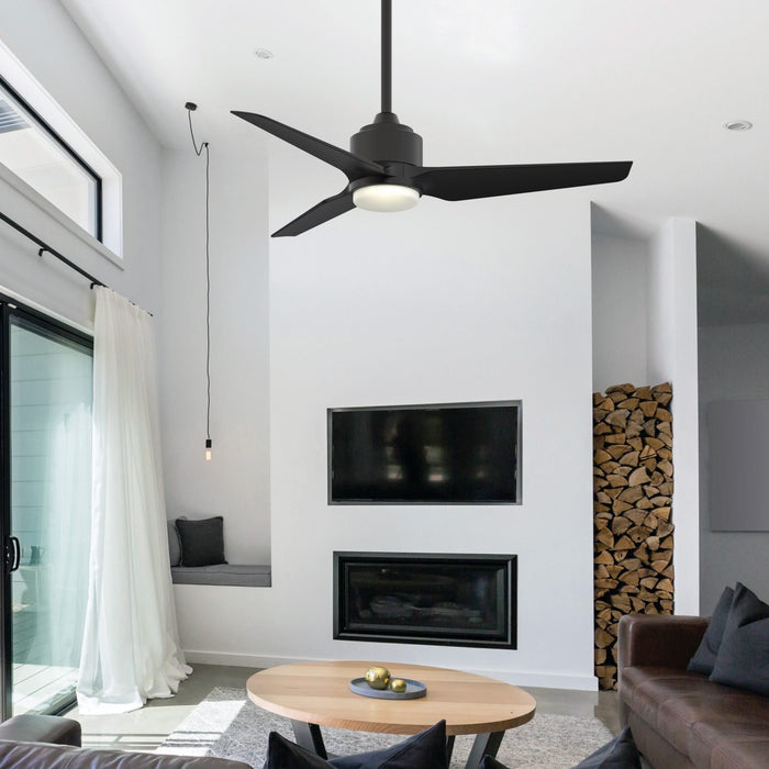 TriAire Custom LED Ceiling Fan in living room.