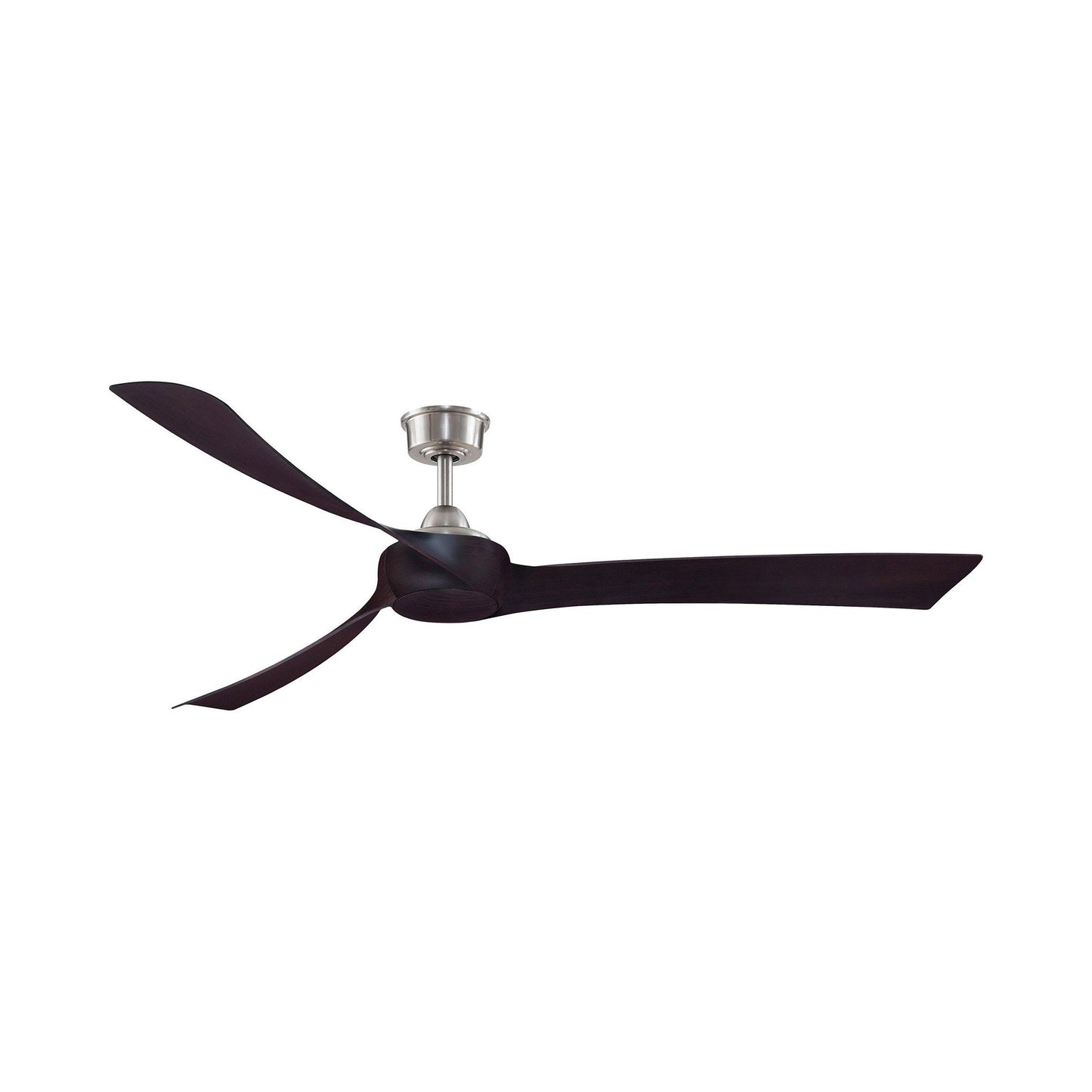 Wrap Custom 72 Inch Ceiling Fan in Brushed Nickel/Dark Walnut.