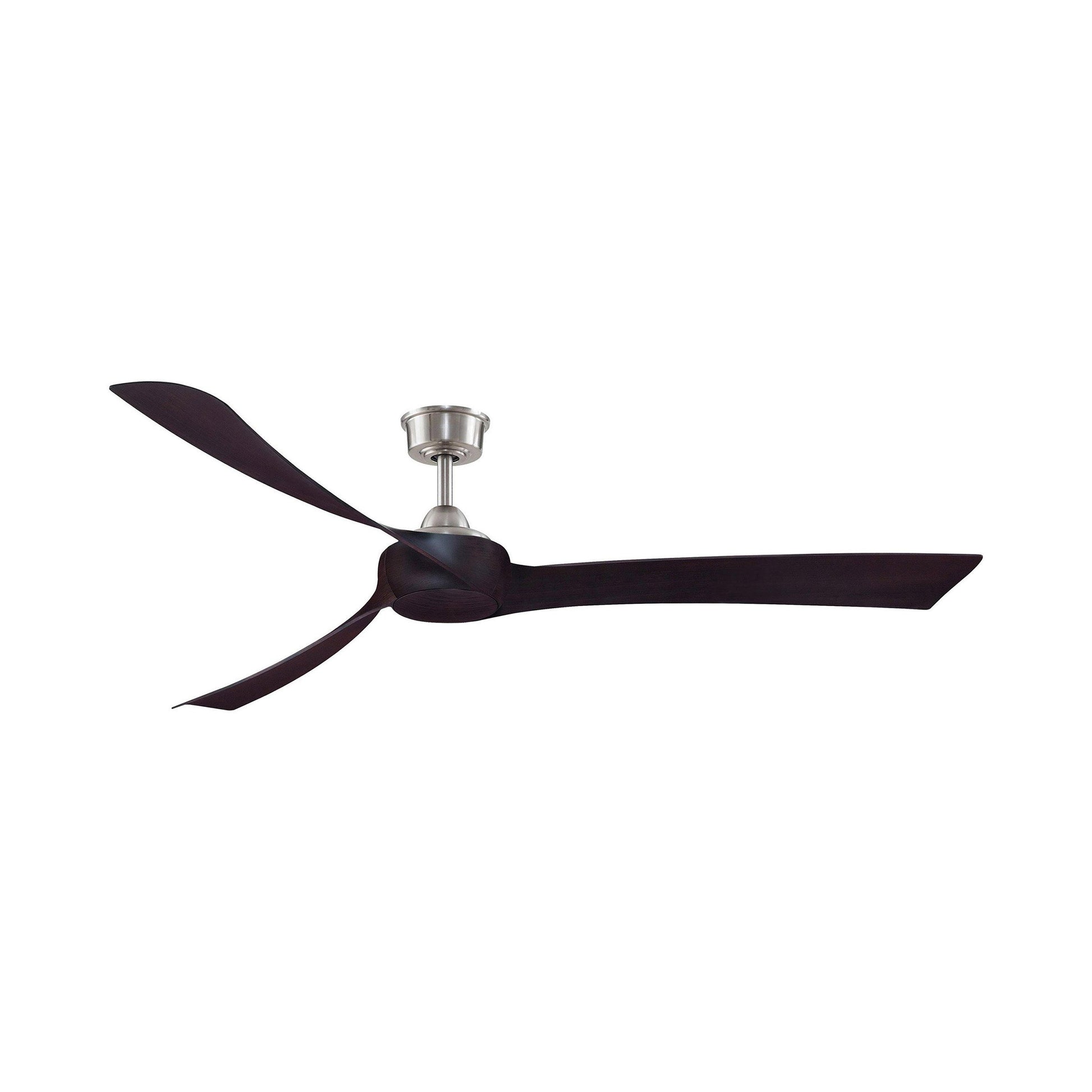 Wrap Custom 72 Inch Ceiling Fan in Brushed Nickel/Dark Walnut.
