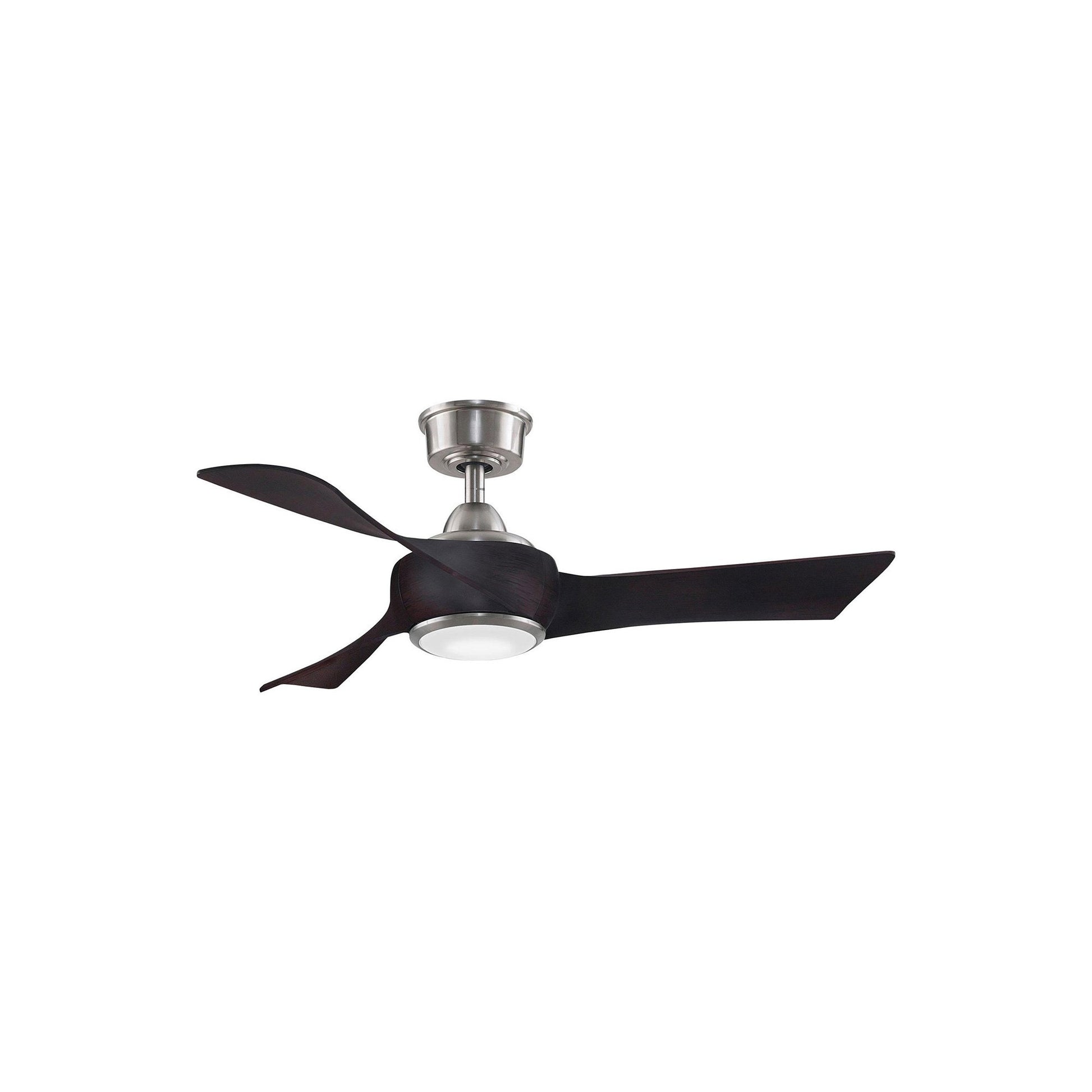 Wrap Custom LED Ceiling Fan in Brushed Nickel/Dark Walnut (44-Inch).