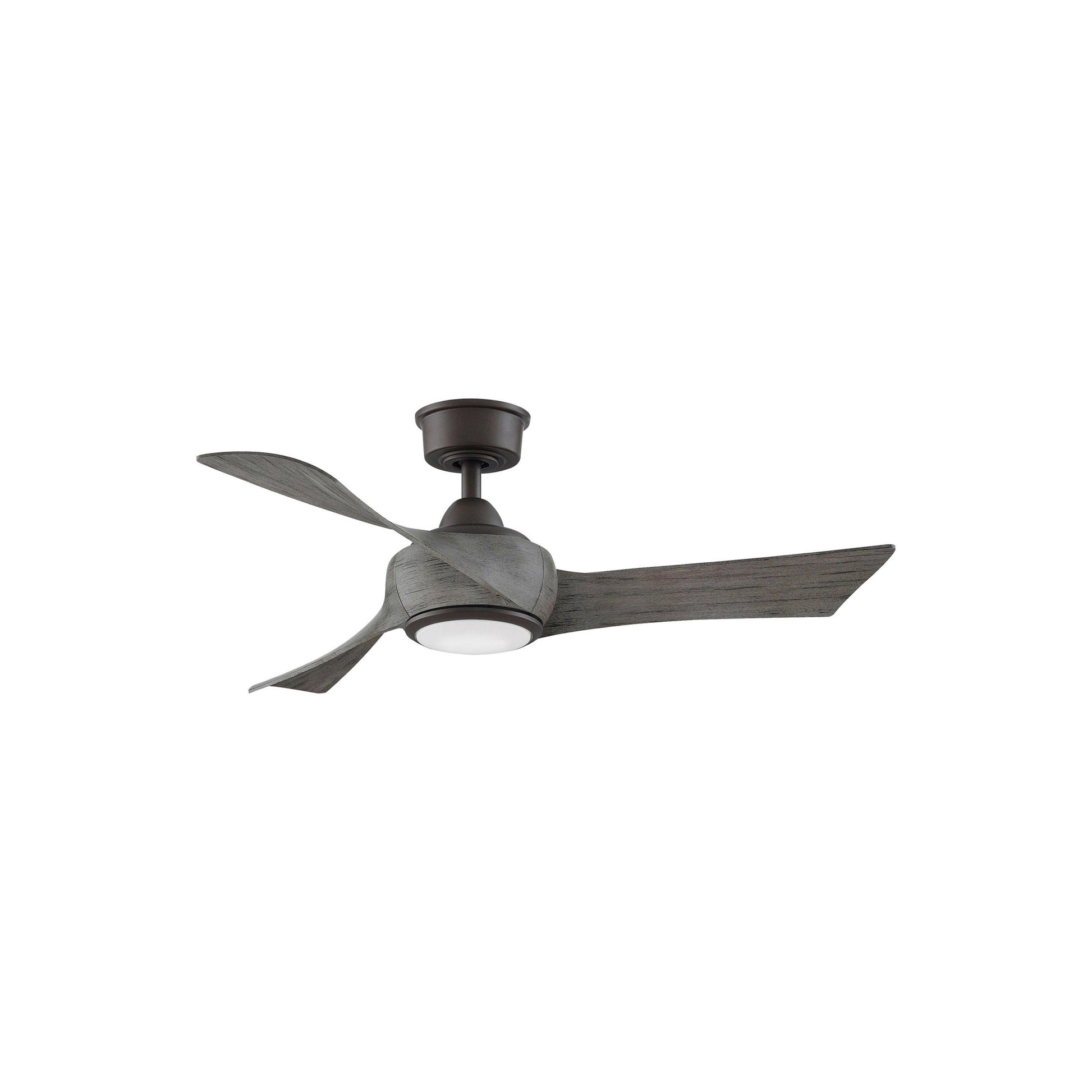 Wrap Custom LED Ceiling Fan in Matte Greige/Weathered Wood (44-Inch).