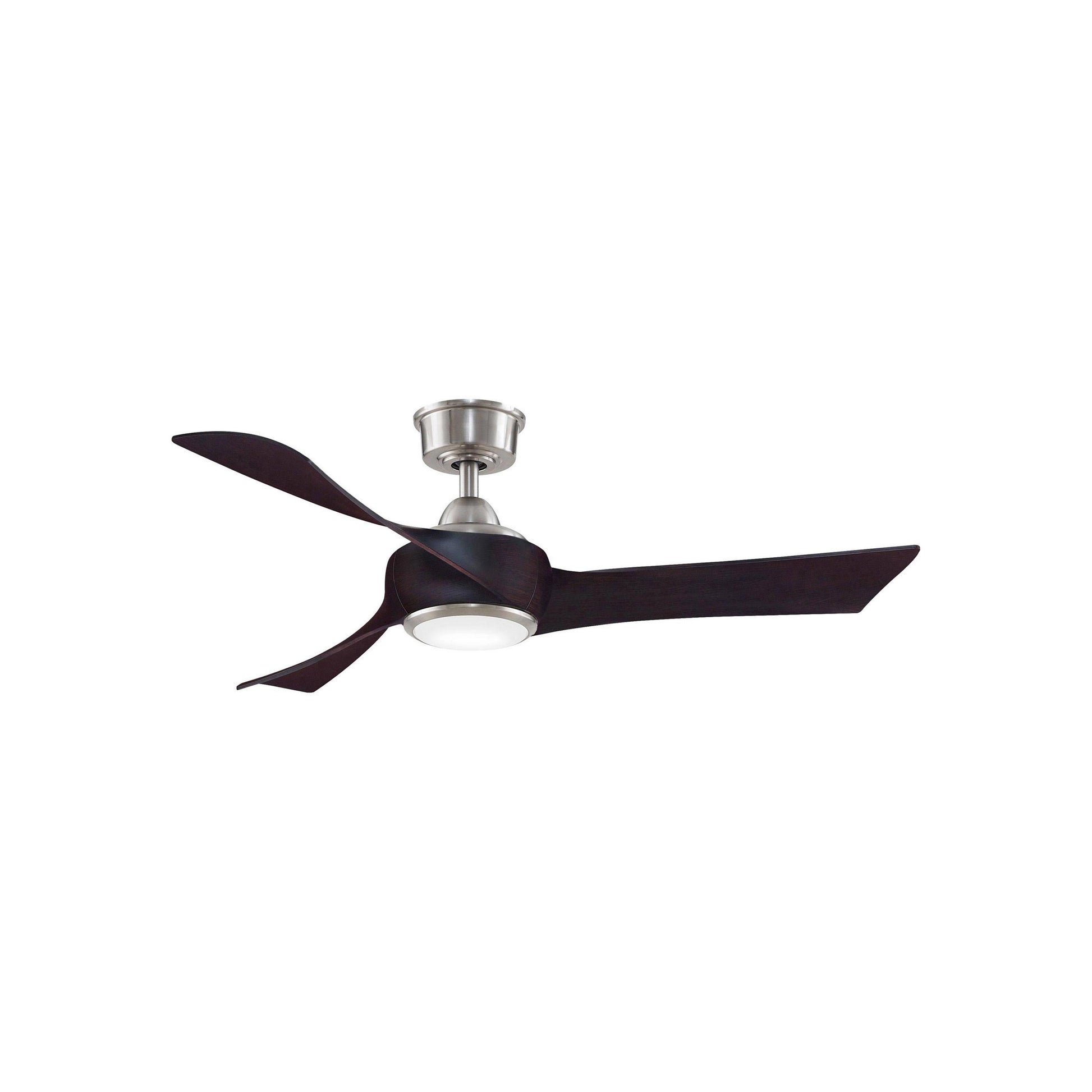 Wrap Custom LED Ceiling Fan in Brushed Nickel/Dark Walnut (48-Inch).