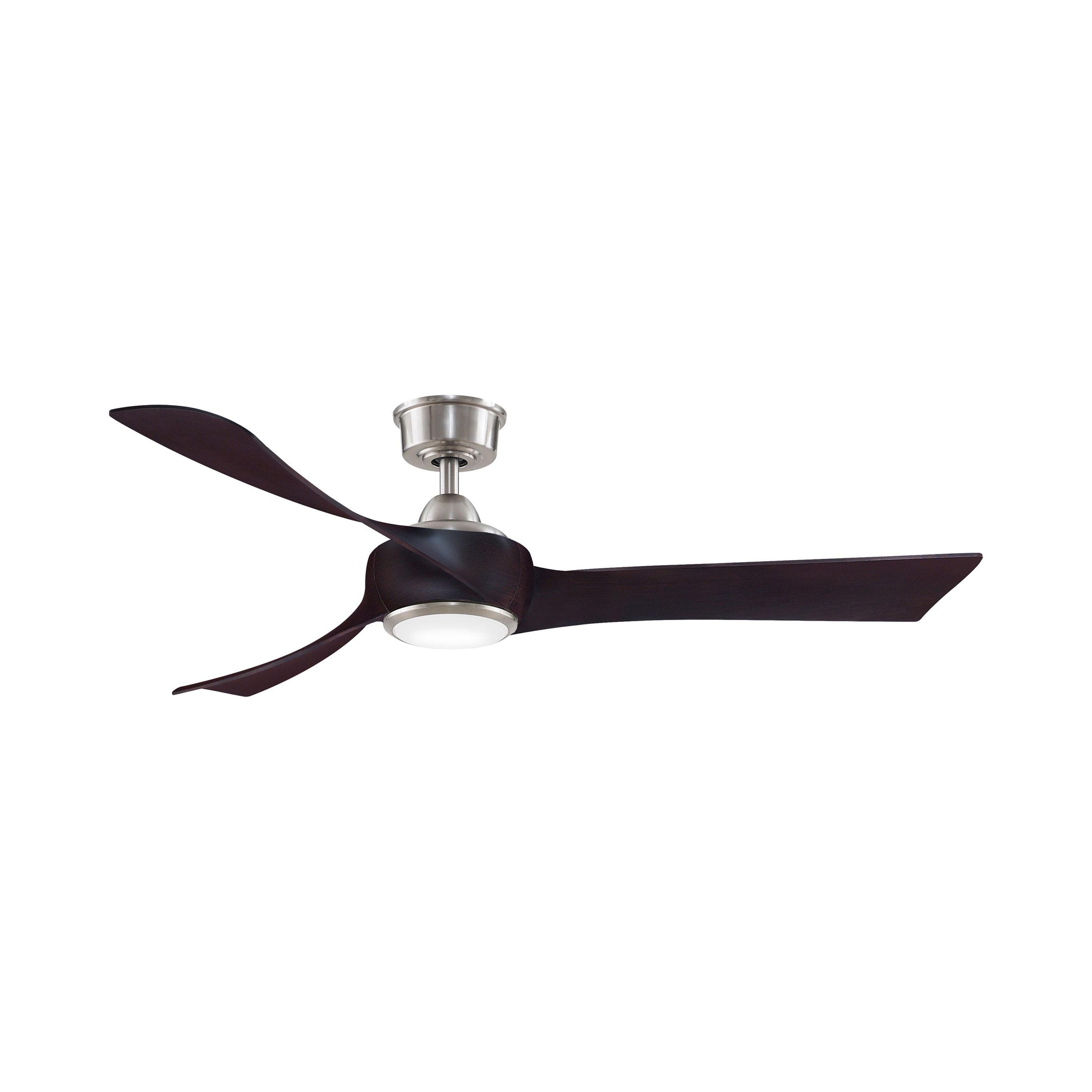Wrap Custom LED Ceiling Fan in Brushed Nickel/Dark Walnut (56-Inch).