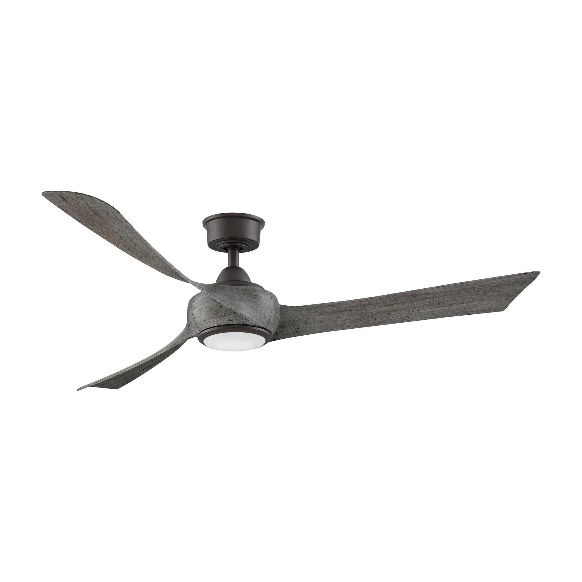 Wrap Custom LED Ceiling Fan in Matte Greige/Weathered Wood (60-Inch).