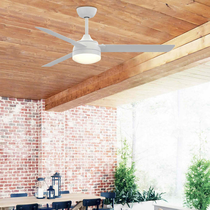 Xeno Outdoor LED Ceiling Fan in living room.