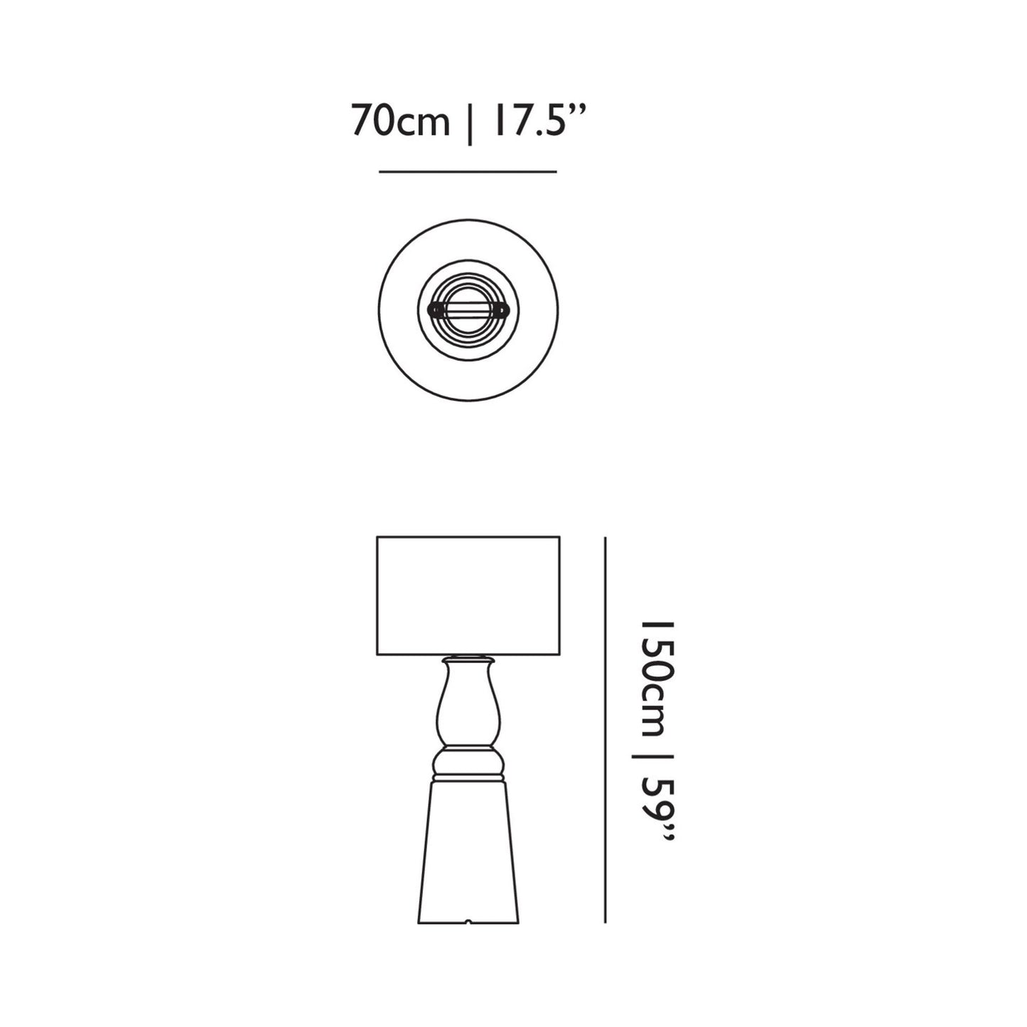 Faroo Floor Lamp - line drawing.