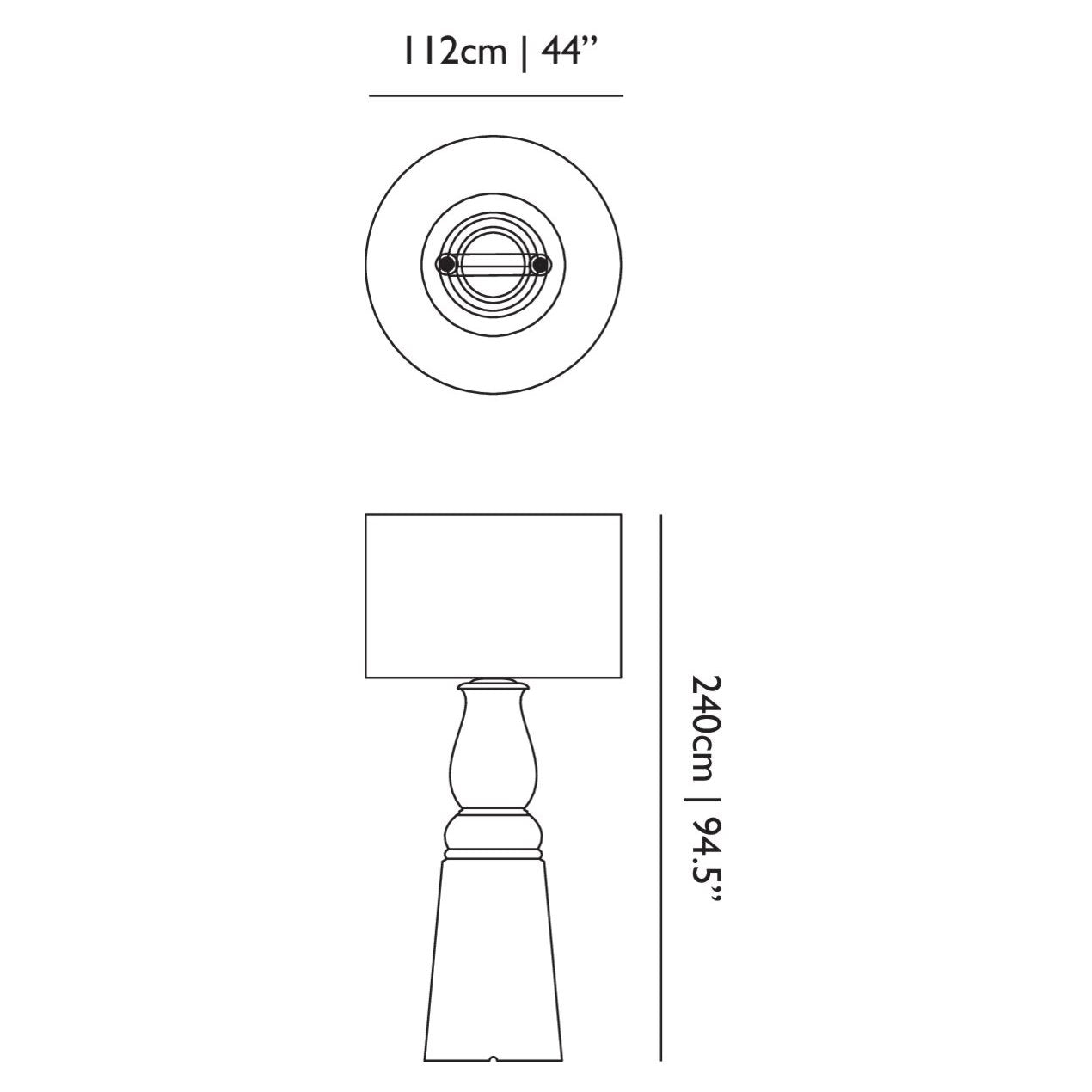 Faroo Floor Lamp - line drawing.