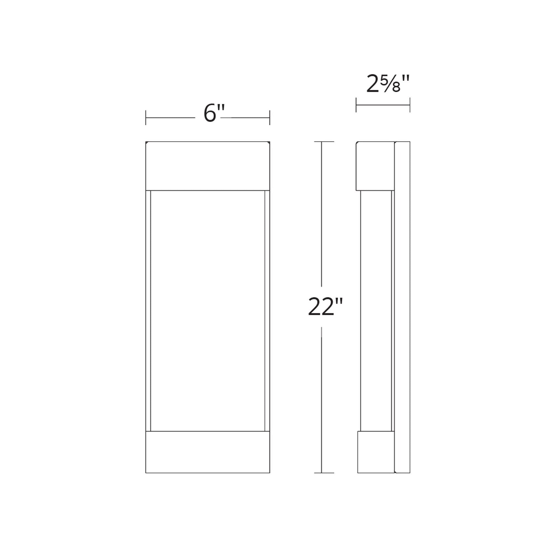 Fathom Outdoor LED Wall Light - line drawing.