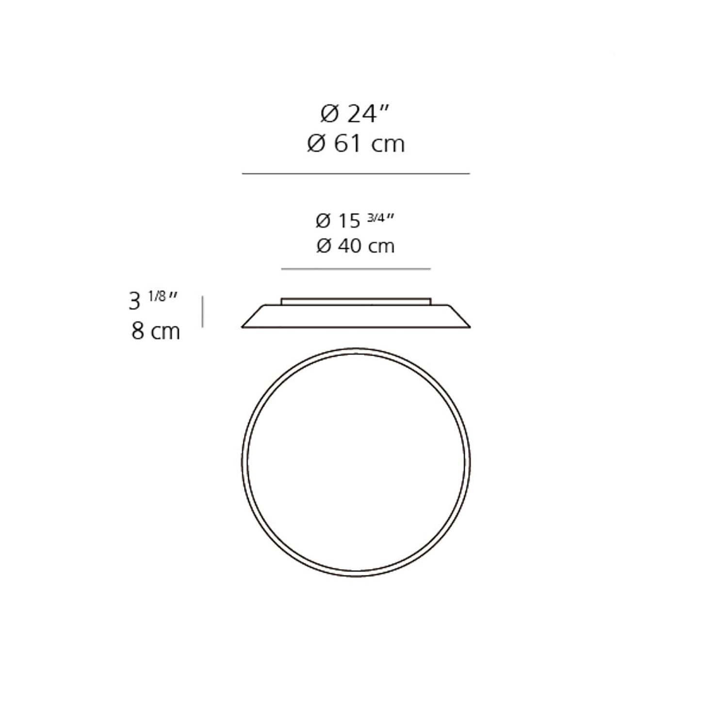 Febe LED Ceiling/Wall Light - line drawing.