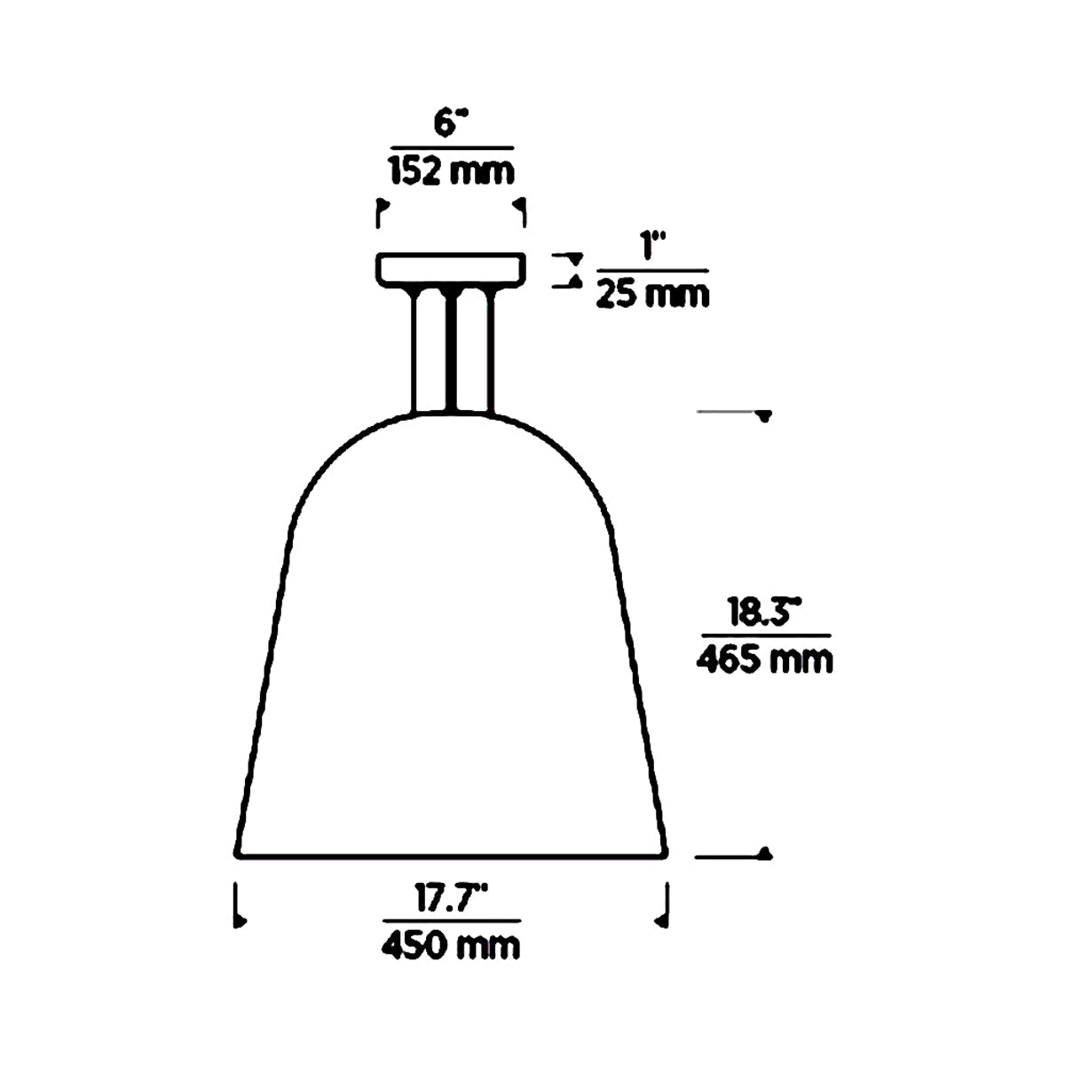 Fett Pendant Light - line drawing.