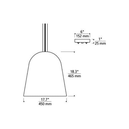 Fett Pendant Light - line drawing.