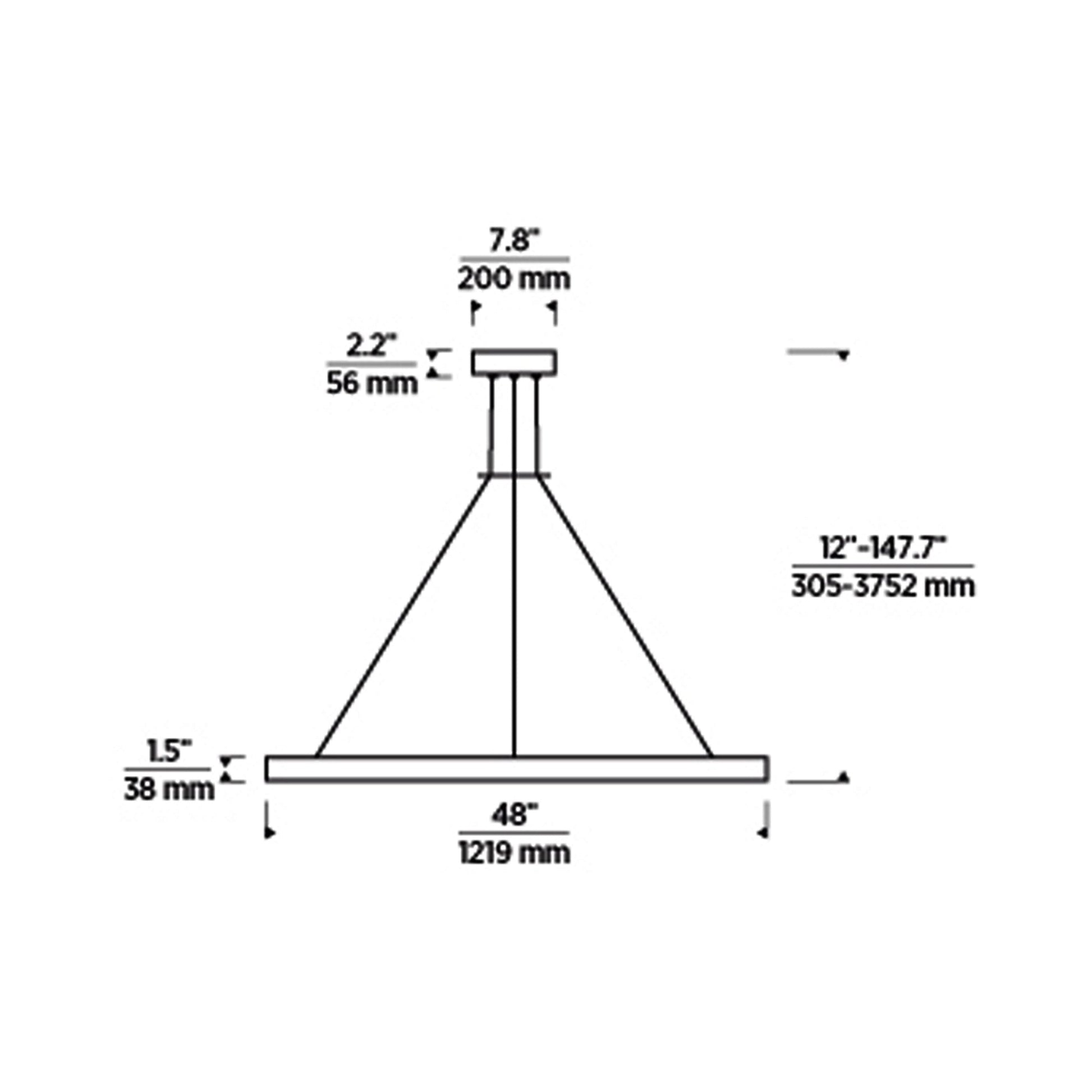 Fiama LED Suspension Light - line drawing.