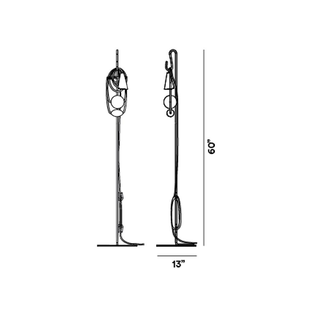 Filo LED Floor Lamp - line drawing.