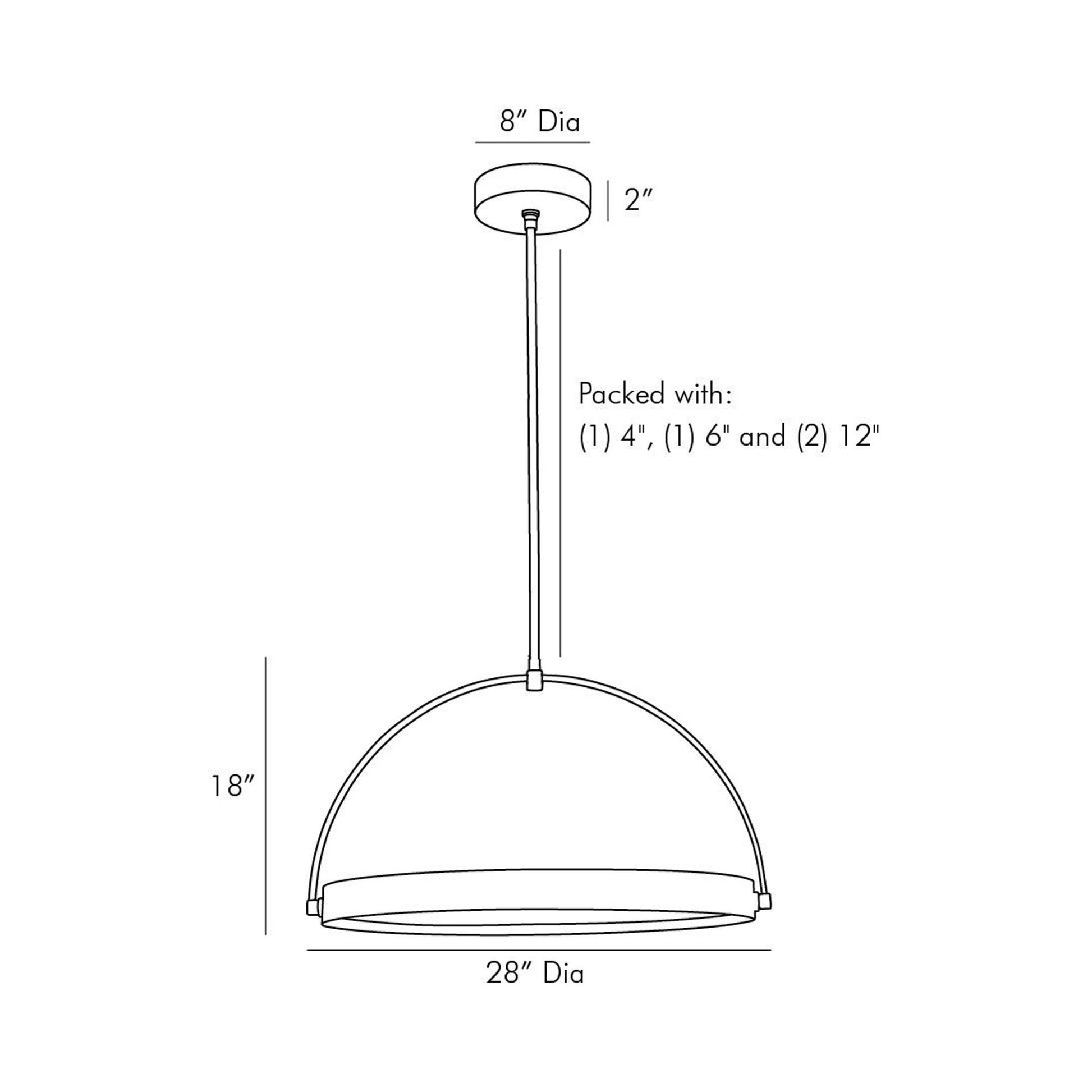 Fisk Pendant Light - line drawing.