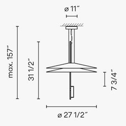 Flamingo 1510 LED Pendant Light - line drawing.