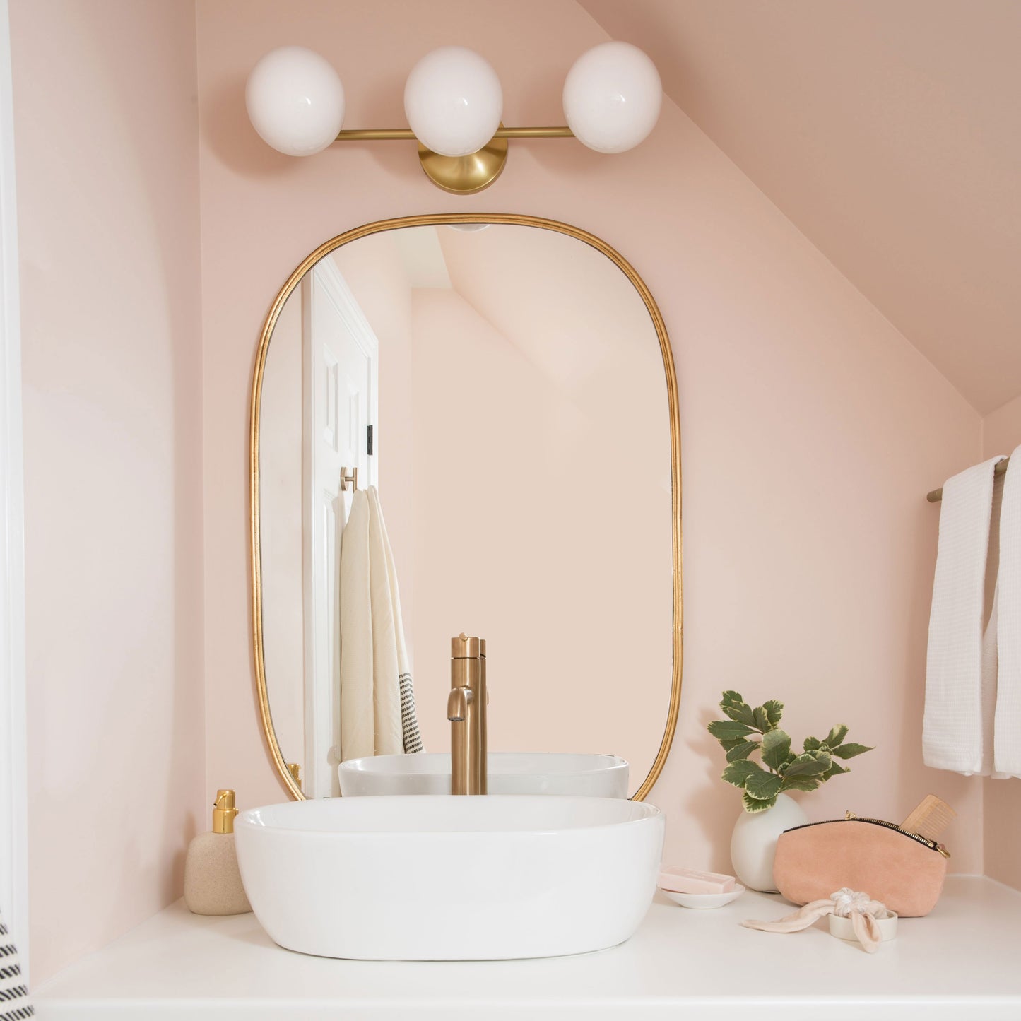 Flemming LED Bath Vanity Light in bathroom.