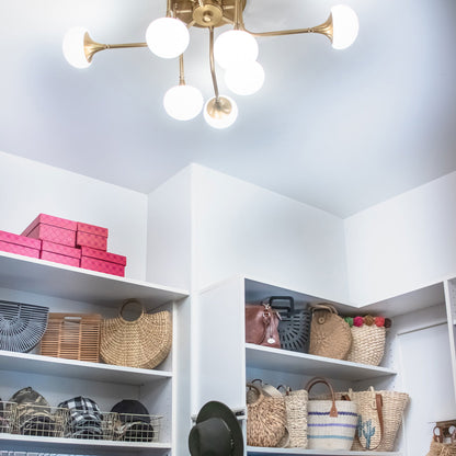 Flemming LED Semi-Flush Mount Ceiling Light in living room.