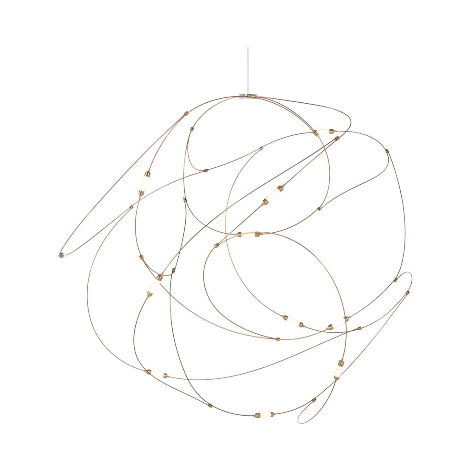 Flock of Light LED Chandelier in Brass.