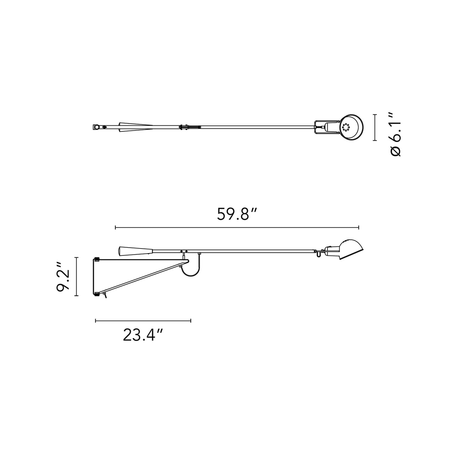 266 LED Wall Light - line drawing.