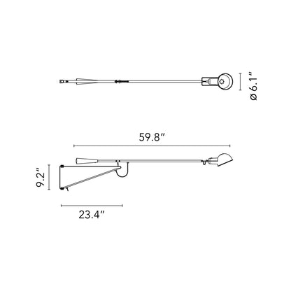 266 LED Wall Light - line drawing.