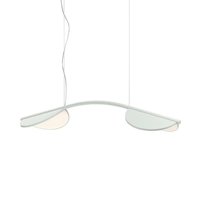 Almendra Arch LED Linear Pendant Light in White (Long).