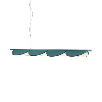 Almendra LED Linear Pendant Light in Bay Blue Metallized (4-Light).