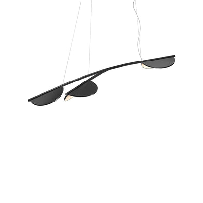 Almendra Organic LED Linear Pendant Light in Anthracite (3-Light/Short).