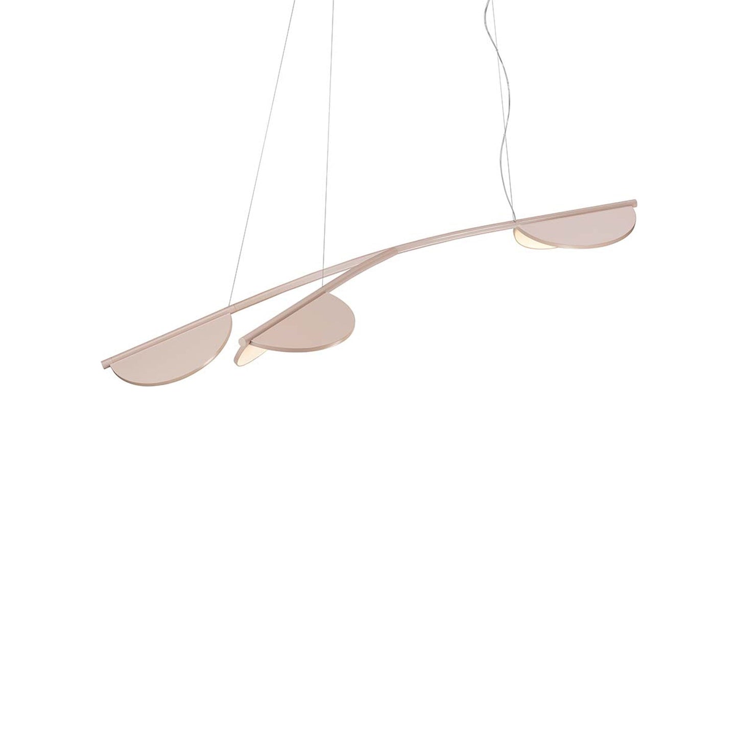 Almendra Organic LED Linear Pendant Light in Nude (3-Light/Short).