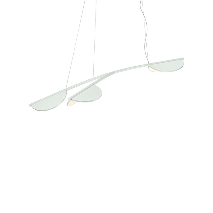 Almendra Organic LED Linear Pendant Light in White (3-Light/Short).