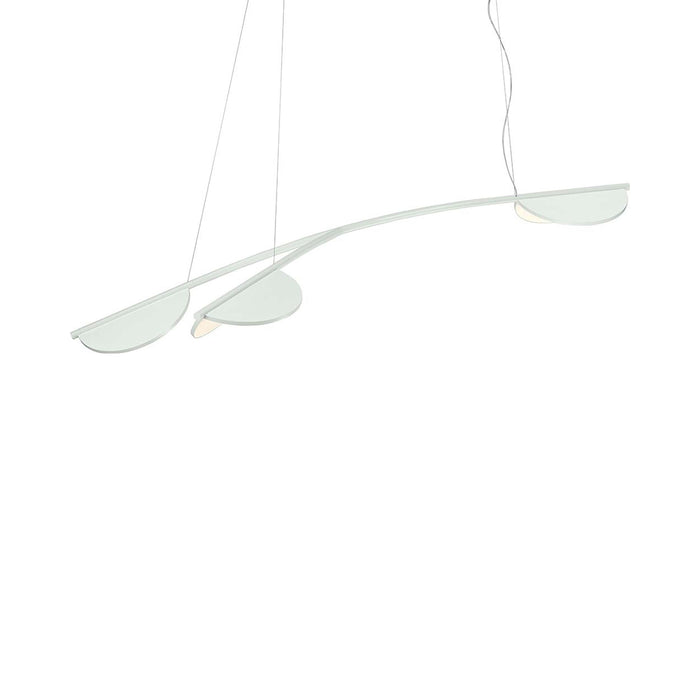 Almendra Organic LED Linear Pendant Light in White (3-Light/Long).