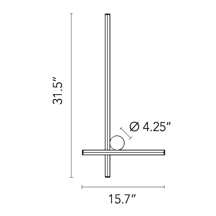 Coordinates Double LED Wall Light - line drawing.