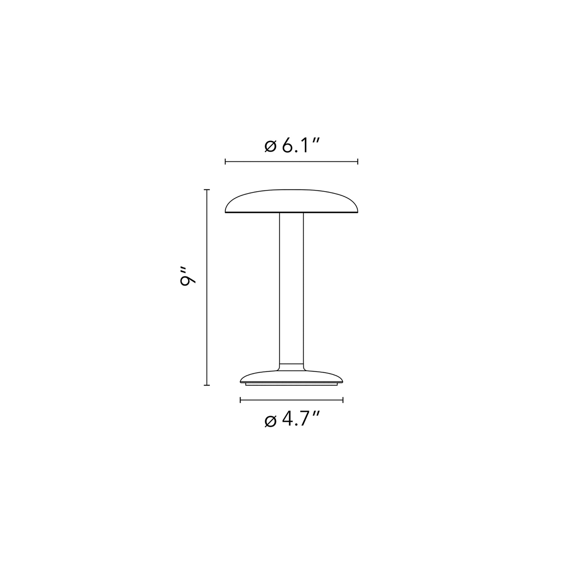 Gustave LED Table Lamp - line drawing.