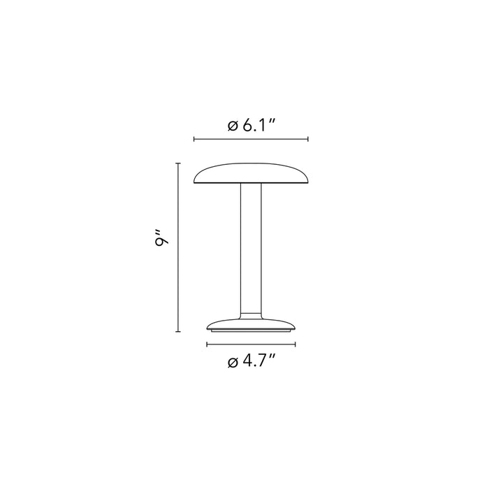 Gustave LED Table Lamp - line drawing.