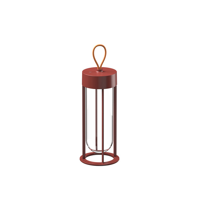 In Vitro LED Unplugged Table Lamp in Terracotta.