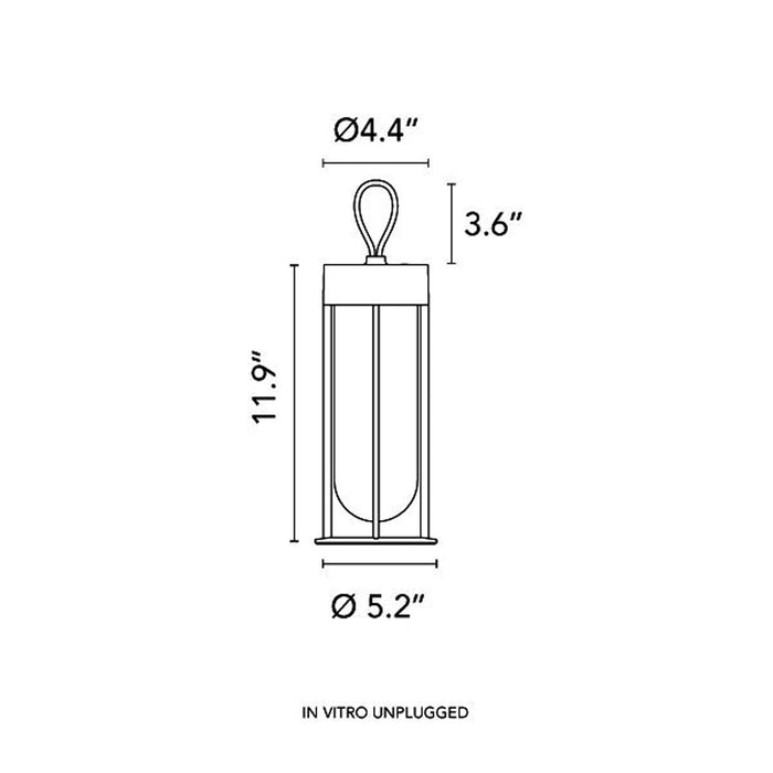 In Vitro LED Unplugged Table Lamp - line drawing.
