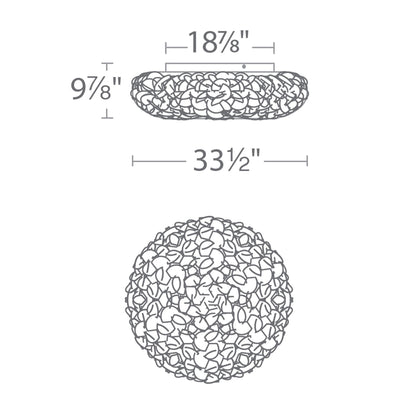 Fluffy LED Flush Mount Ceiling Light - line drawing.