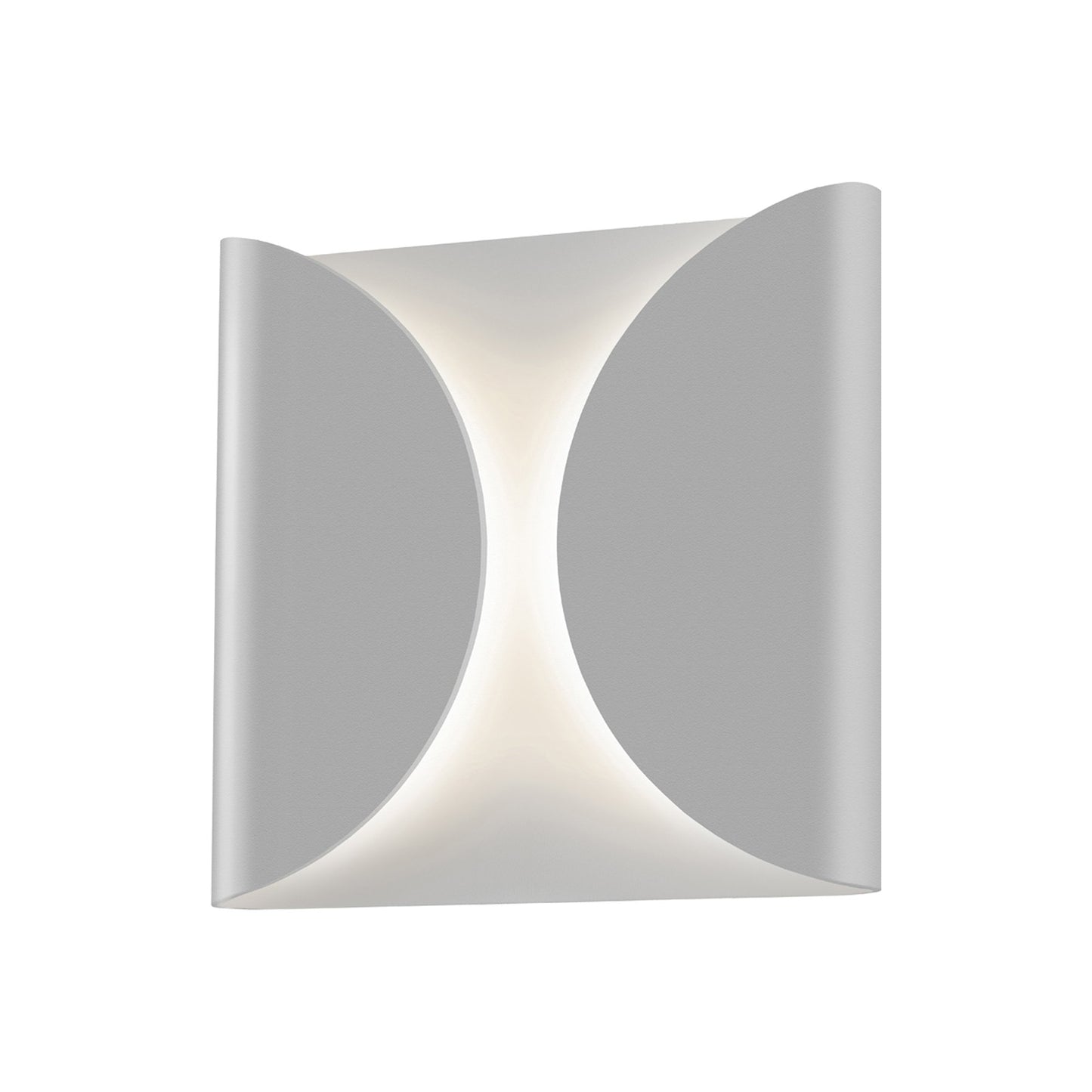 Folds Outdoor LED Wall Light in Small/Textured Gray.