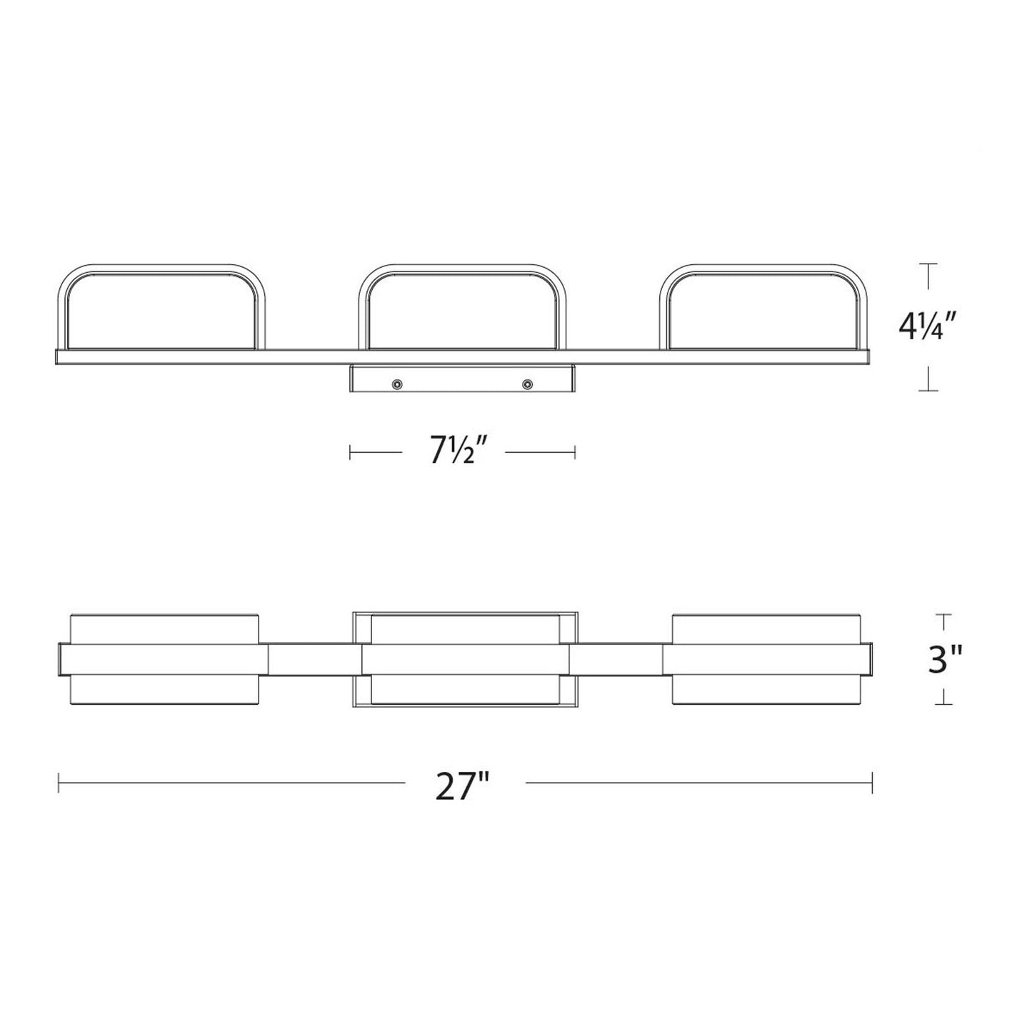 Forbes LED Bath Vanity Light - line drawing.