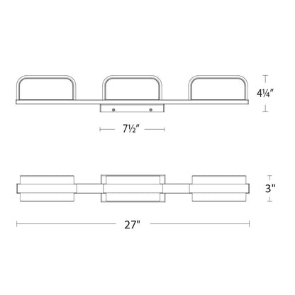 Forbes LED Bath Vanity Light - line drawing.