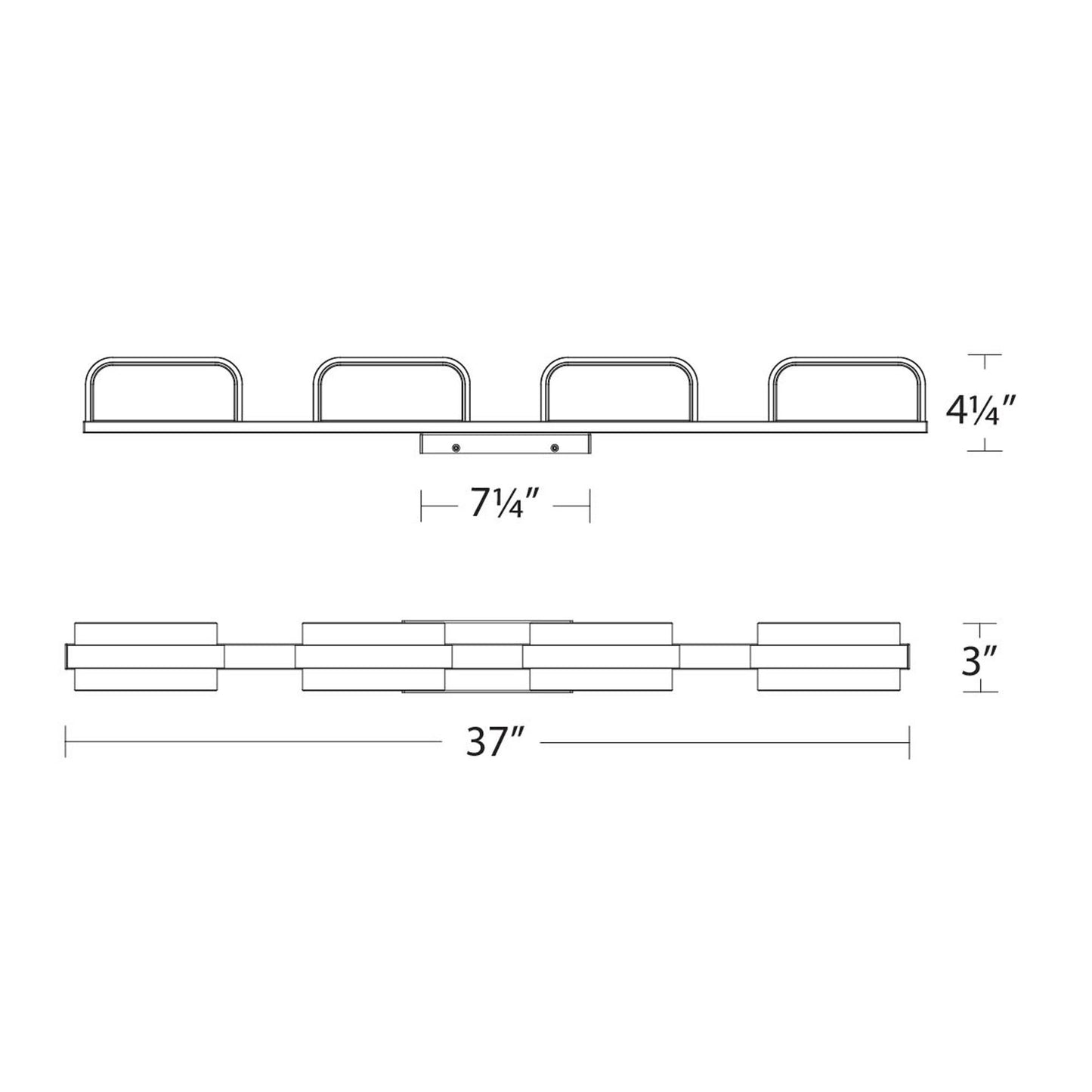 Forbes LED Bath Vanity Light - line drawing.