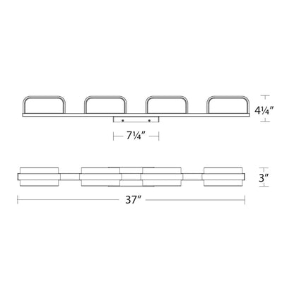 Forbes LED Bath Vanity Light - line drawing.