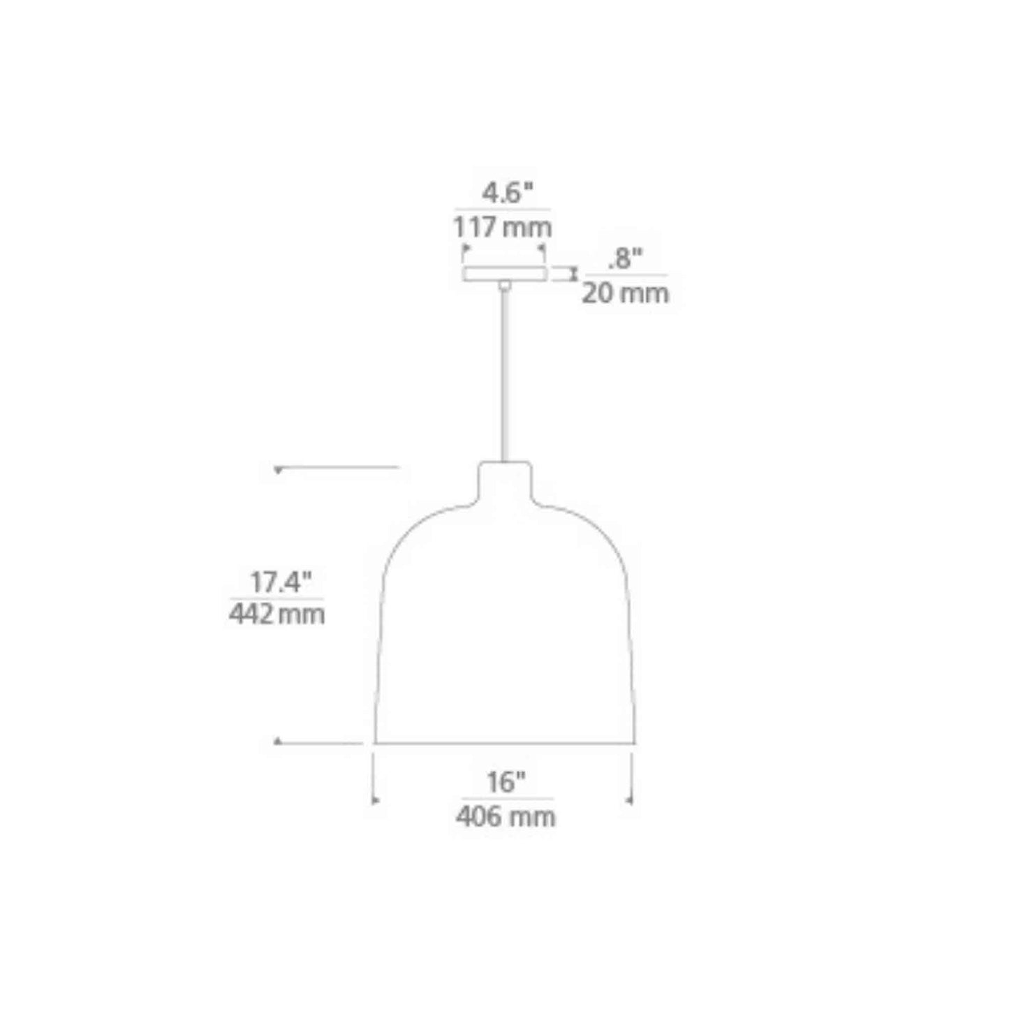 Foundry LED Pendant Light - line drawing.