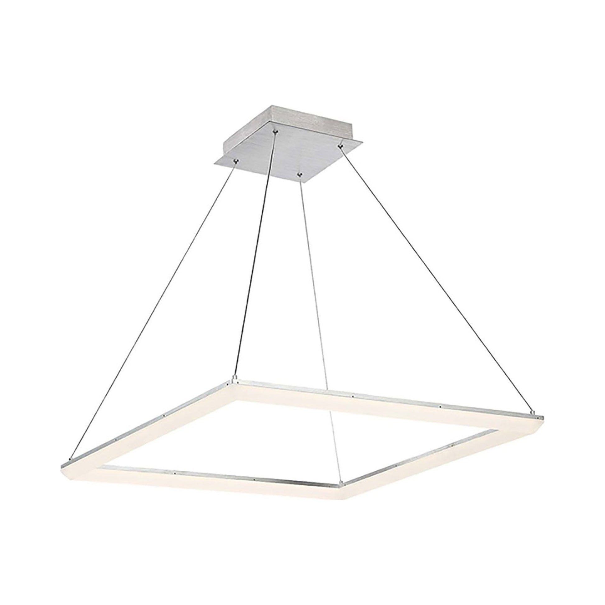 Frame LED Pendant Light in Brushed Aluminum/Square.