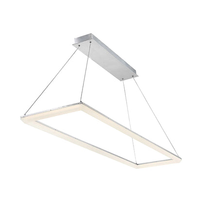 Frame LED Pendant Light in Brushed Aluminum/Rectangular.