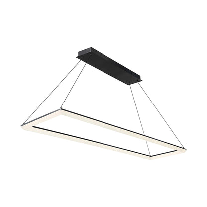 Frame LED Pendant Light in Black/Rectangular.