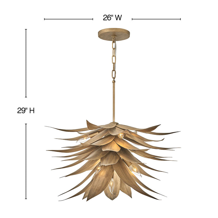 Agave Pendant Light - line drawing.