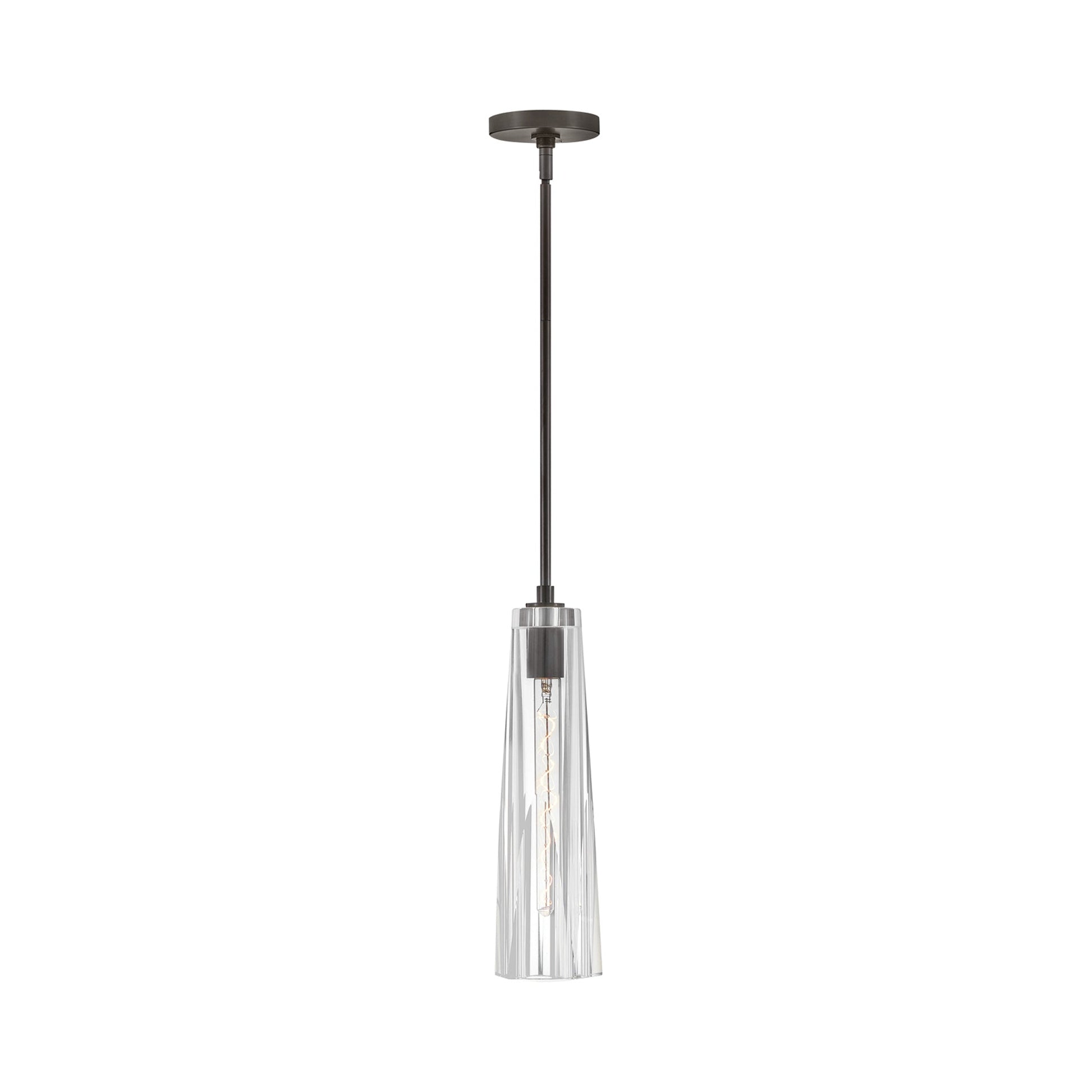 Cosette Pendant Light in Black Oxide/Clear Glass.