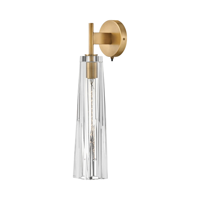 Cosette Wall Light in Heritage Brass/Clear Glass.
